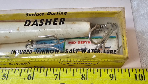 VTG Fred Arbogast 2300R Dasher Lure Red Head White Box & Catalog – 8" Saltwater - Picture 2 of 18