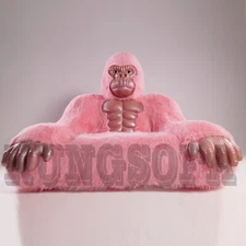 KUNGSOFA Gorilla Design Inflatable Animal Sofa Airbed Double Couch Lounge PINK