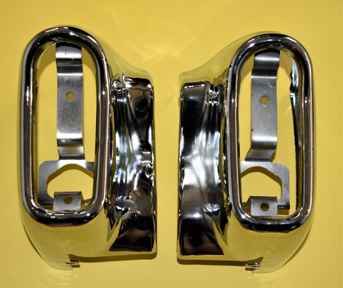 57 - 58 Cadillac De Ville Rear Bumper Ends Set LH & RH Repro Chrome POOR SCRATCH - Picture 2 of 20