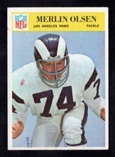 1966 Philadelphia Football Card #102 Merlin Olsen HOF Los Angeles Rams VG *e