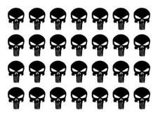 The Punisher Small 1" Skull Vinyl Decals Phone Laptop Gun Helmet Stickers Sheet
