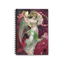 Angel With Roses Spiral Notebook - Ruled Line for Creative Minds