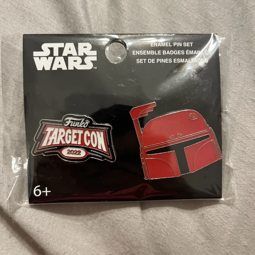 Funko Star Wars Boba Fett Red Chrome Target Con 2022 Enamel Pin Set NEW SEALED