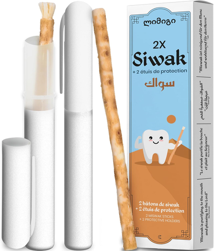 Siwak Naturale Con Supporti Protettivi - Miswak Radice Di Arak per Denti E Igien - Foto 10 di 12