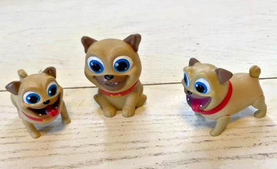 Disney Junior Rolly Pug Puppy Dog Pals Surprise Action Figure Kids Toys Lot 3