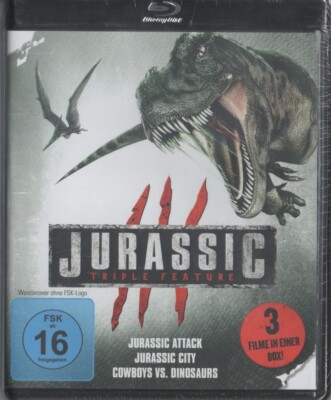 Jurassic Triple Feature Blu Ray NEU Jurassic Attack Jurassic City Cowboys Vs. Di