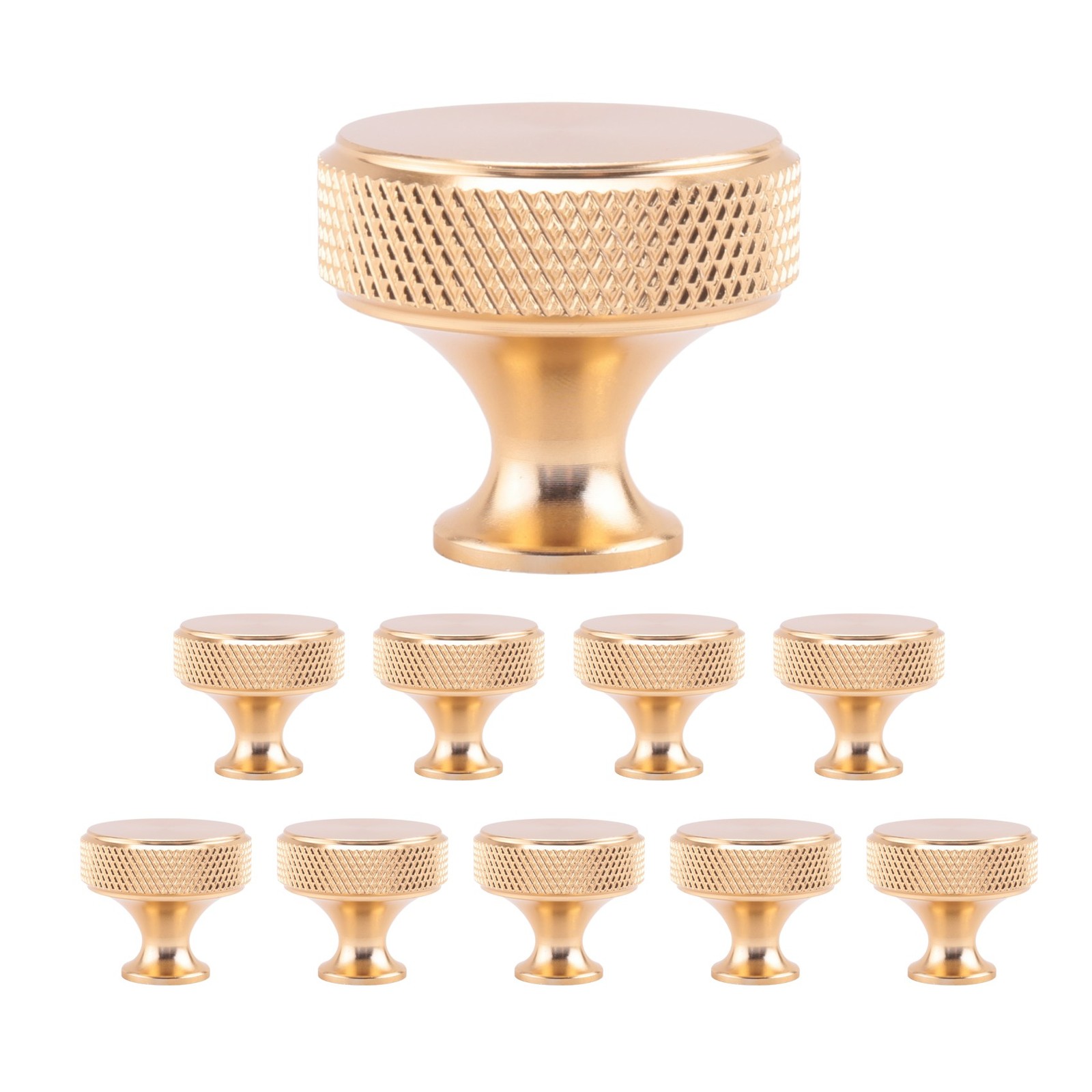 10 Pack Champagne Bronze Knurled Cabinet Knobs Round Kitchen Cabinet Pulls7419