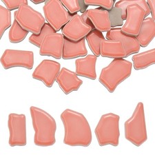 250g/0.55LB 0.79"-1.57" Irregular Ceramics Mosaic Tiles, Rose Red