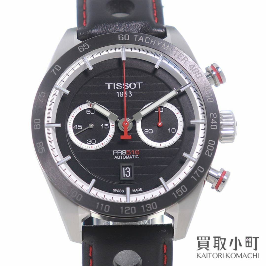 Tissot PRS516 Automatic Chronograph Men's Watch with Black Leather Strap