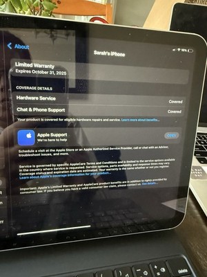 iPad (10th Generation)   64 GB, Wi-Fi + Cellular, Model MQ6J3LL/A, + Keyboard