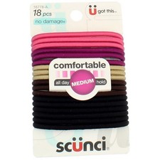 3 Pack Scunci No Damage Hair Elastics, Variety Pack, 18 Ct