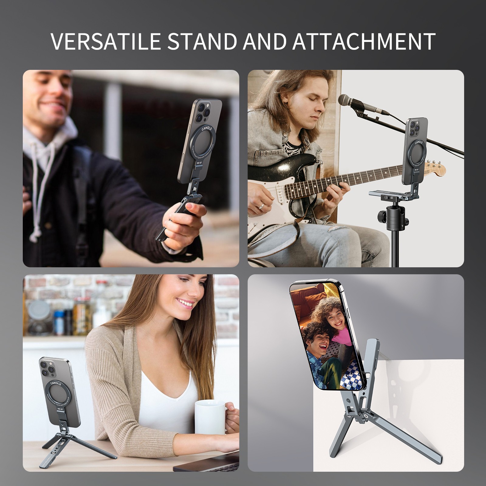 Camolo Strong Magnetic Mount Phone Holder Foldable Tripod Car Stand Rotatio