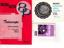 Photography Manual Ricoh Auto 8P Trioscope Movie Projector & cleaning cloth 