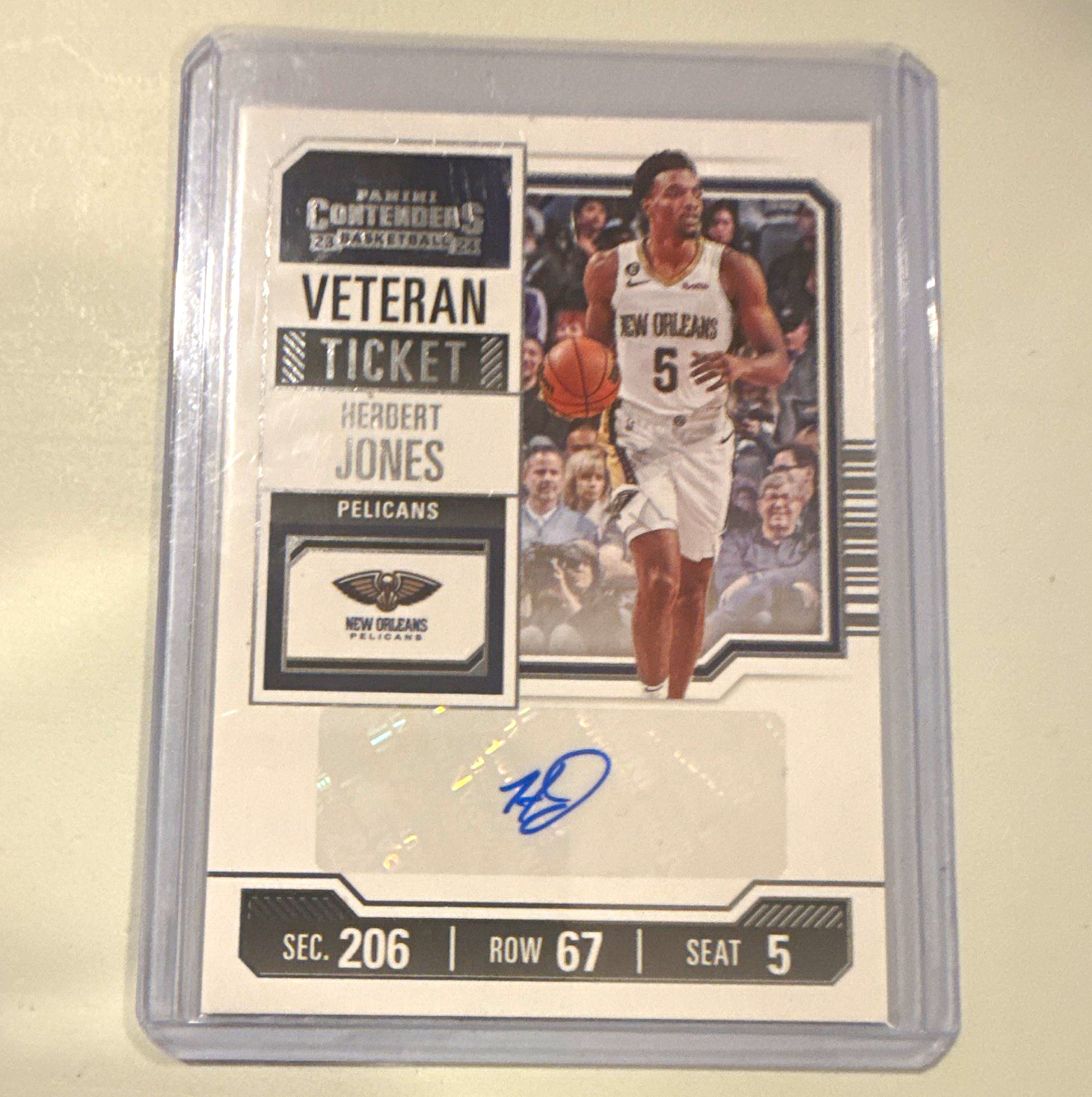 Panini 2023-24 Contenders Herbert Jones Pelicans Veteran Ticket Auto #VTR-HJP