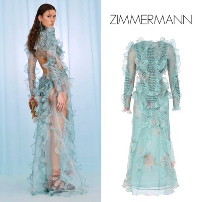 green emerald velvet dress High Tide Lift Off Flower Mini Dress by Zimmermann for Hire| High St. Hire