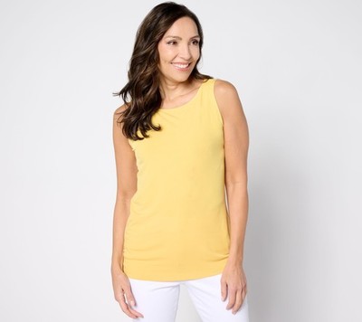 Susan Graver Women's Top Plus Sz 5X Essentials Liquid Knit Tank Yellow A638771