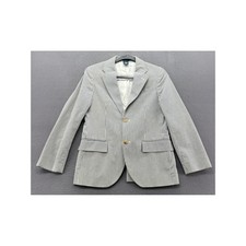 Polo Ralph Lauren Boys Seersucker Blazer Blue White Striped Made in Italy Sz 14