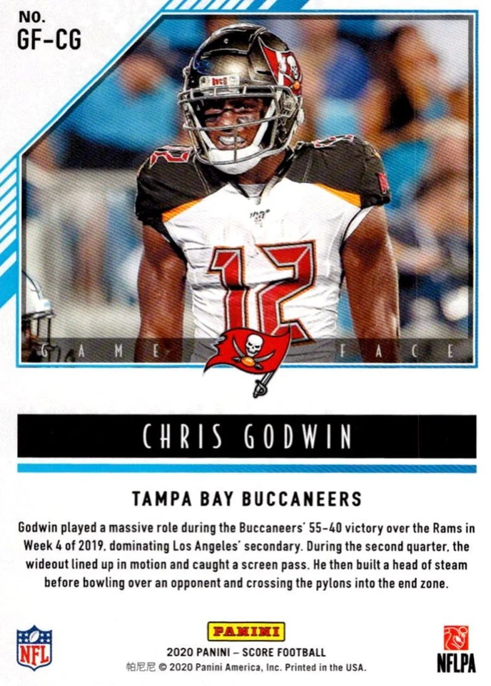 2020 Score Game Face Purple Chris Godwin Tampa Bay Buccaneers #GF-CG - Image 2 of 2