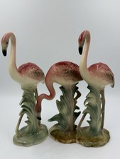 3 Vintage Brad Keeler L.A. California Pottery Flamingos 10 Tall Vibrant Colors