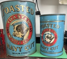 Vintage Toasted Navy Cut Tobacco Tins Large & Medium National Tobacco Company