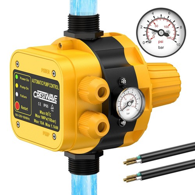 #ad Automatic Pressure Switch with Gauge for Well Pumps Dry Running Protection 11 $79.99