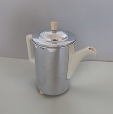 Kaffee-/Teekanne, Porzellan, Thermohülle versilbert, Bauscher-Weiden, DRP
