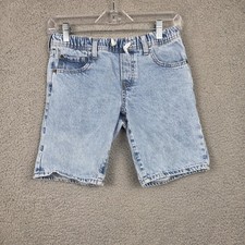 Gap Shorts Kids Size 12 Blue Denim Slim Pull-On Bermuda Elastic Waist Drawstring