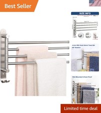 304 Stainless Steel 4-Arm Towel Rack - Space-Saving Brushed Nickel Design