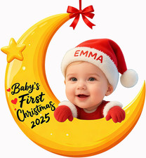 Babys First Christmas Ornament 2025 My Very First Christmas Photo Frame Custom A