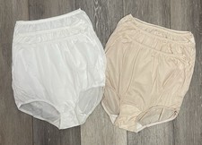 Vintage NOS Sears Very Impressive Nylon Brief Panties 3 White 3 Beige Size 6