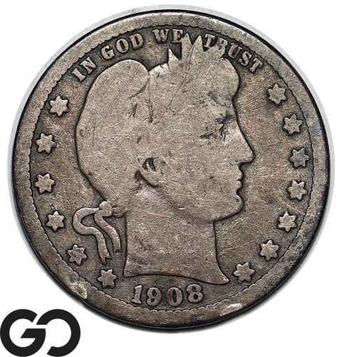 1908-S Barber Quarter, San Francisco Issue