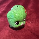 Vintage Chalkware Lime Green Piggy Bank Painted Flowers Made in Tawain Kitschy — photo 2