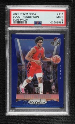 2023 Panini Prizm Deca Blue /149 Scoot Henderson #213 PSA 9 MINT Rookie RC 14t3