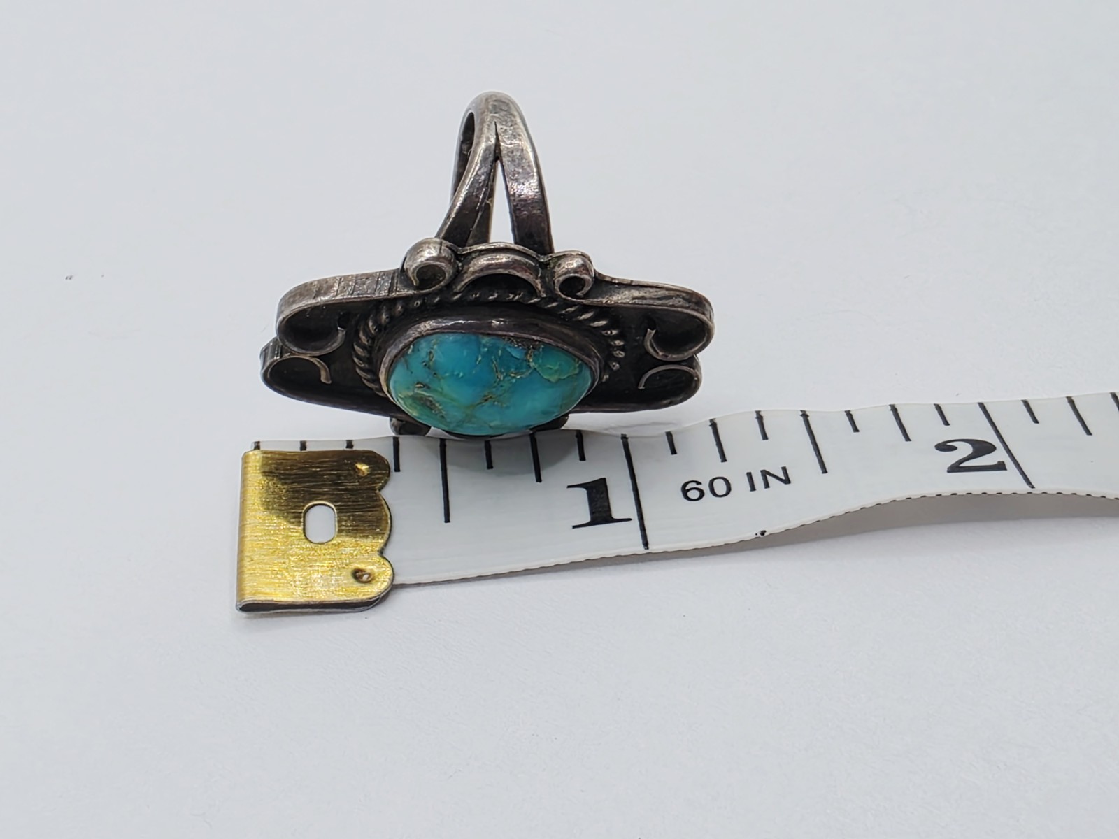 Native American Turquoise Statement Ring – Signed… - image 14