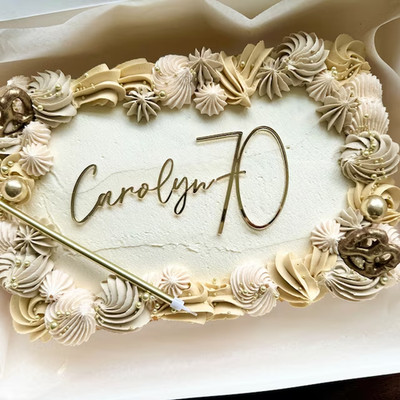 Personalisierter Kuchenanhänger Geburtstag Name Alter, individueller Spiegel Acryl Tortenanhänger