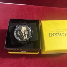 Invicta S1 Rally Race Team Men's Watch 48mm Black Gold Leather 19289 Quartz