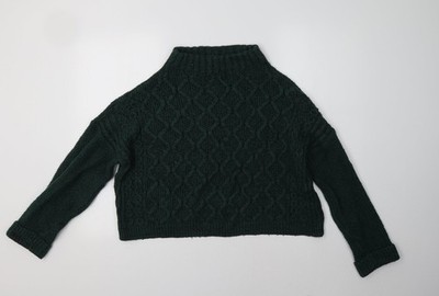 NEXT Damen Pullover Pulli grün mit Stehkragen Größe M