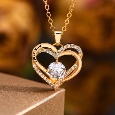 Heart Necklace Women Jewelry Gift for Birthday Mom Wife Valentine's Day 