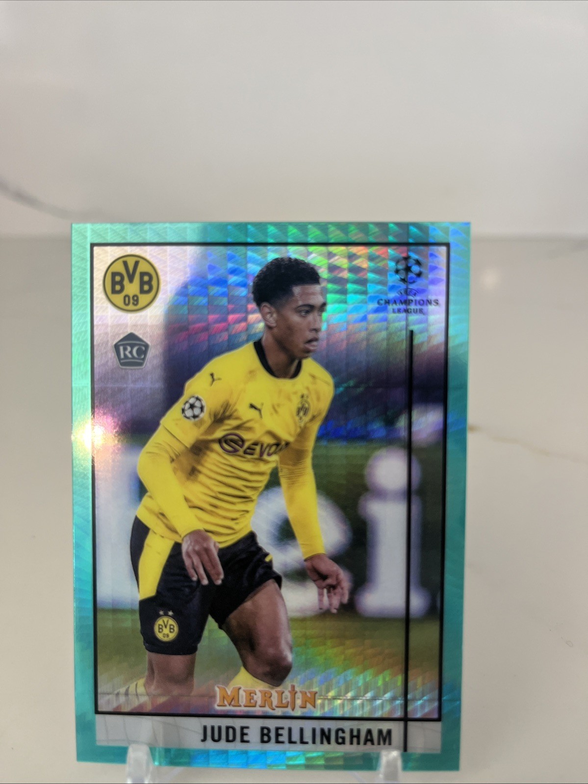 Jude Bellingham Rookie Card Aqua Prism 2020-21 TOPPS CHROME MERLIN #31