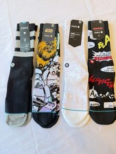 Mens Stance Cotton Socks size Large fits shoe size 9 -13 , set of 4. NEW