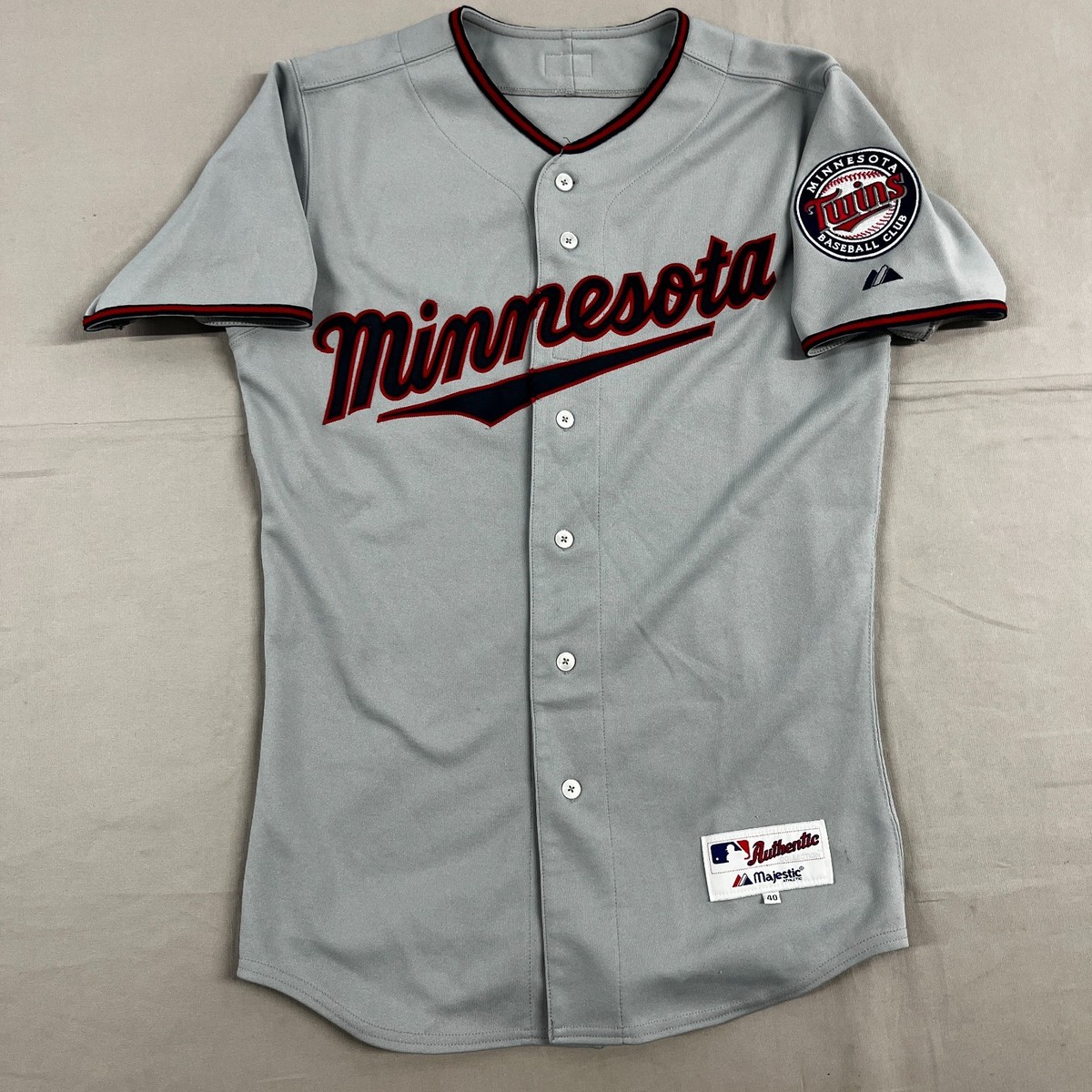 Minnesota Twins MLB Authentic Majestic Athletic Gray Away Jersey