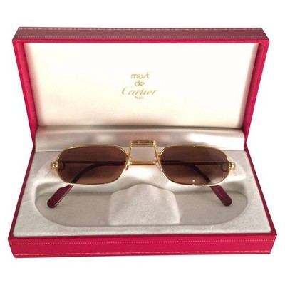 VINTAGE CARTIER DEMI LUNE VENDOME 50MM READING SUNGLASSES GOLD HEAVY PLATED 18K