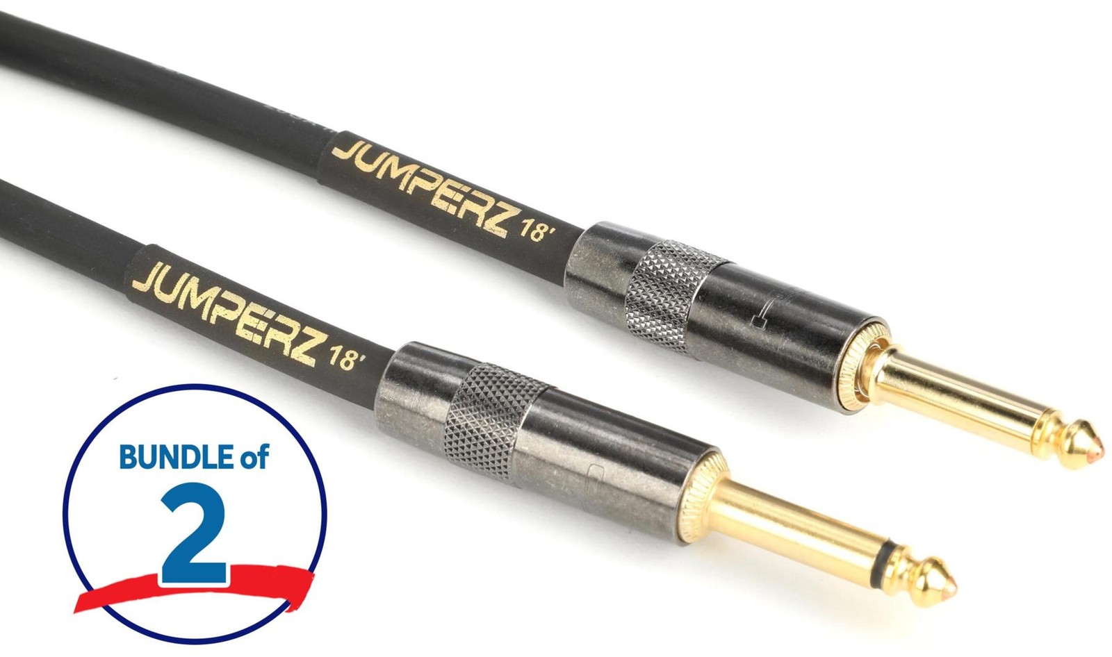 Бесшумный инструментальный кабель JUMPERZ Zipline Gold Silent 2 штуки - 18 футов 29590₽