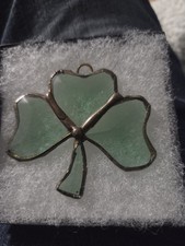 Stained Glass Shamrock Suncatcher About 2.5"
