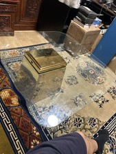 Glass Coffee Table With Brass Base