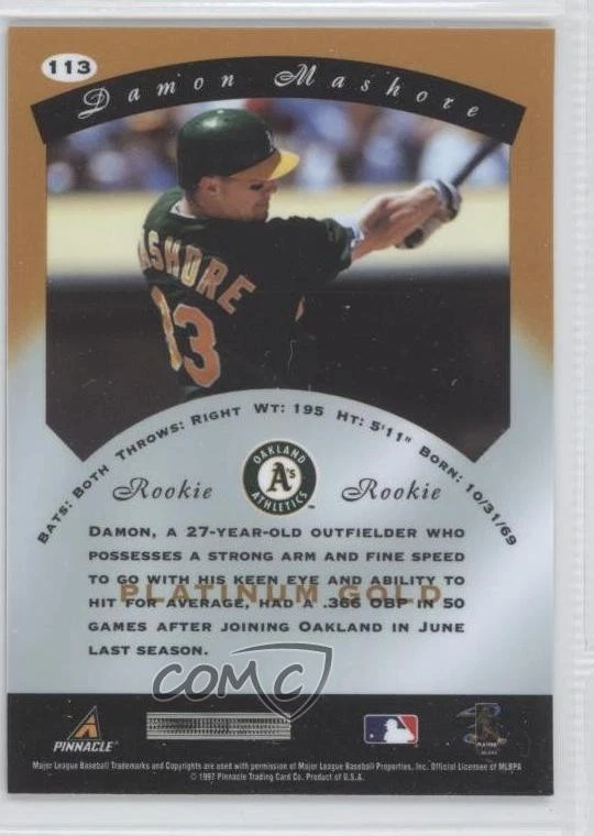 1997 Pinnacle Totally Certified Damon Mashore #113 Rookie RC - Image 2 of 2