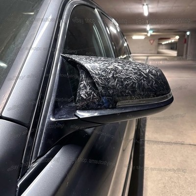 2x Forged Carbon Fiber M Side Mirror Caps For BMW 2-Series F22 M235 M240 M2 F87