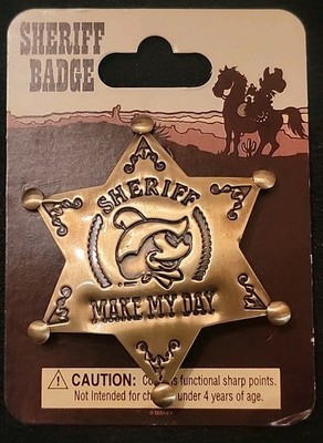Disney ~ Sheriff Badge Mickey Mouse ''Make My Day'' New