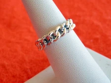 David Yurman Sterling Silver Women’s 5mm Belmont Curb Link Band Ring w/Pouch Sz7