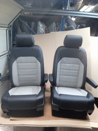 VW T5 T6 T6.1 Leder Fahrer Beifahrersitz Sitze Sitz Eletrische Moonrock